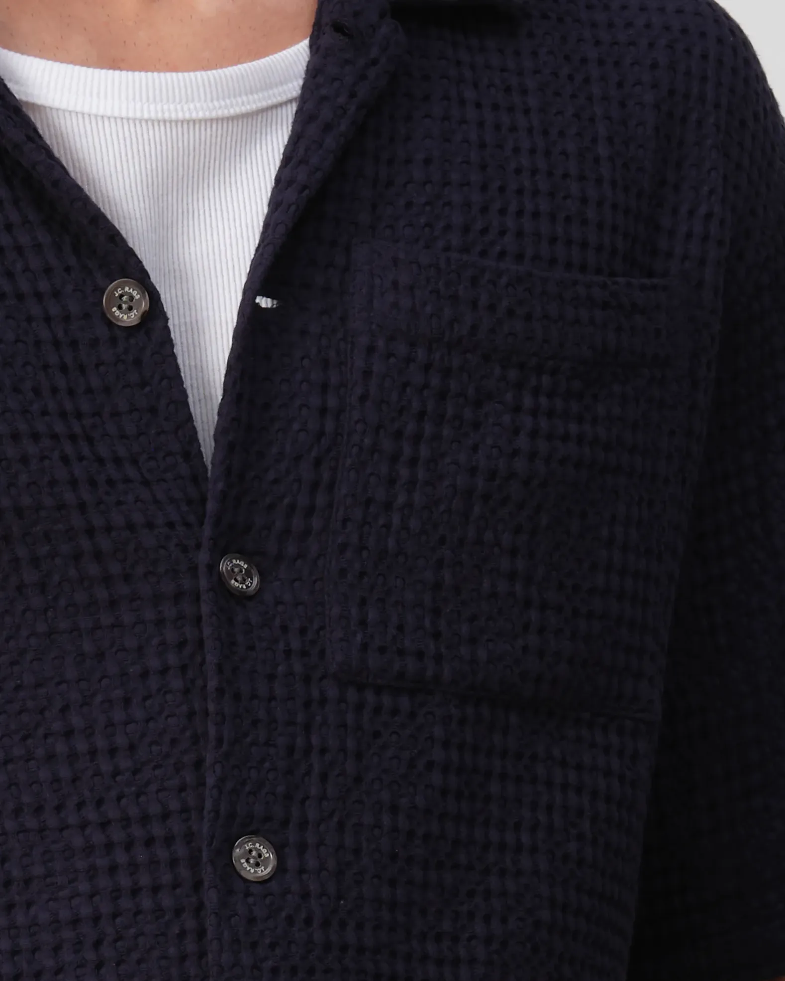 J.C. RAGS Duncan Waffle Casual Overhemd