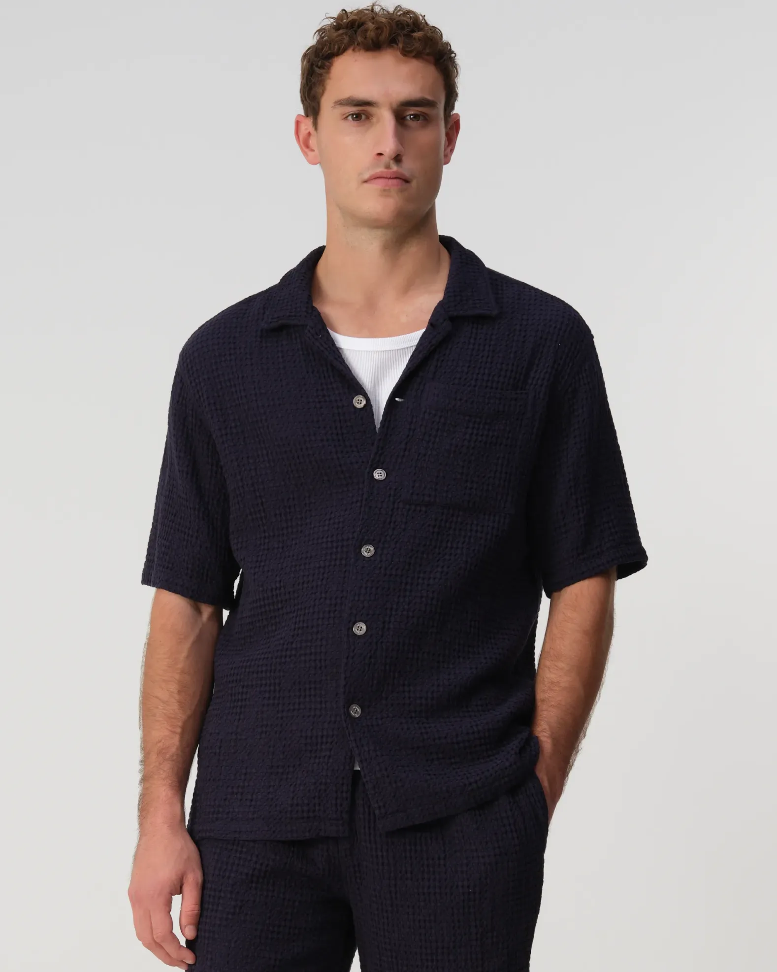 J.C. RAGS Duncan Waffle Casual Overhemd