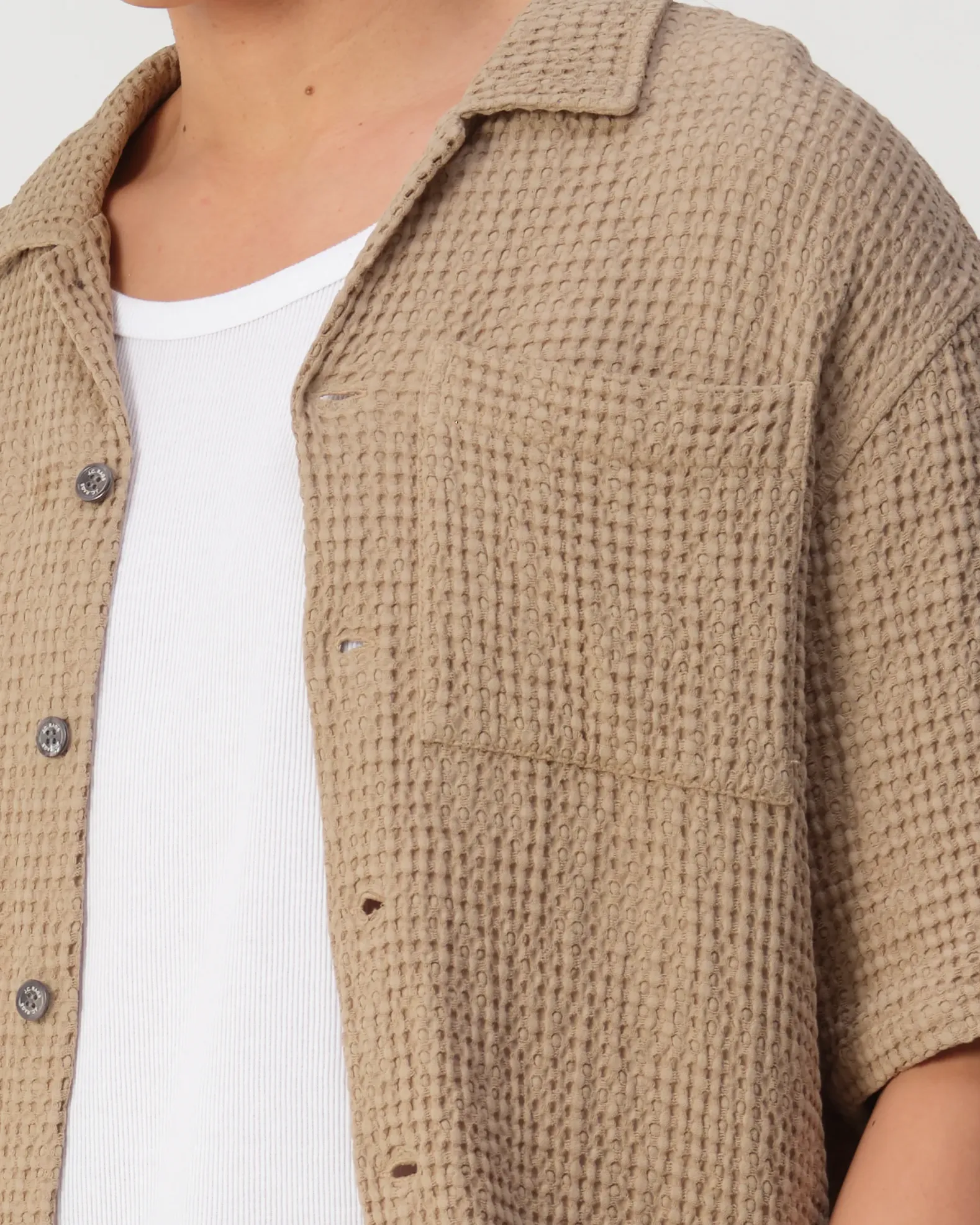 J.C. RAGS Duncan Waffle Casual Overhemd