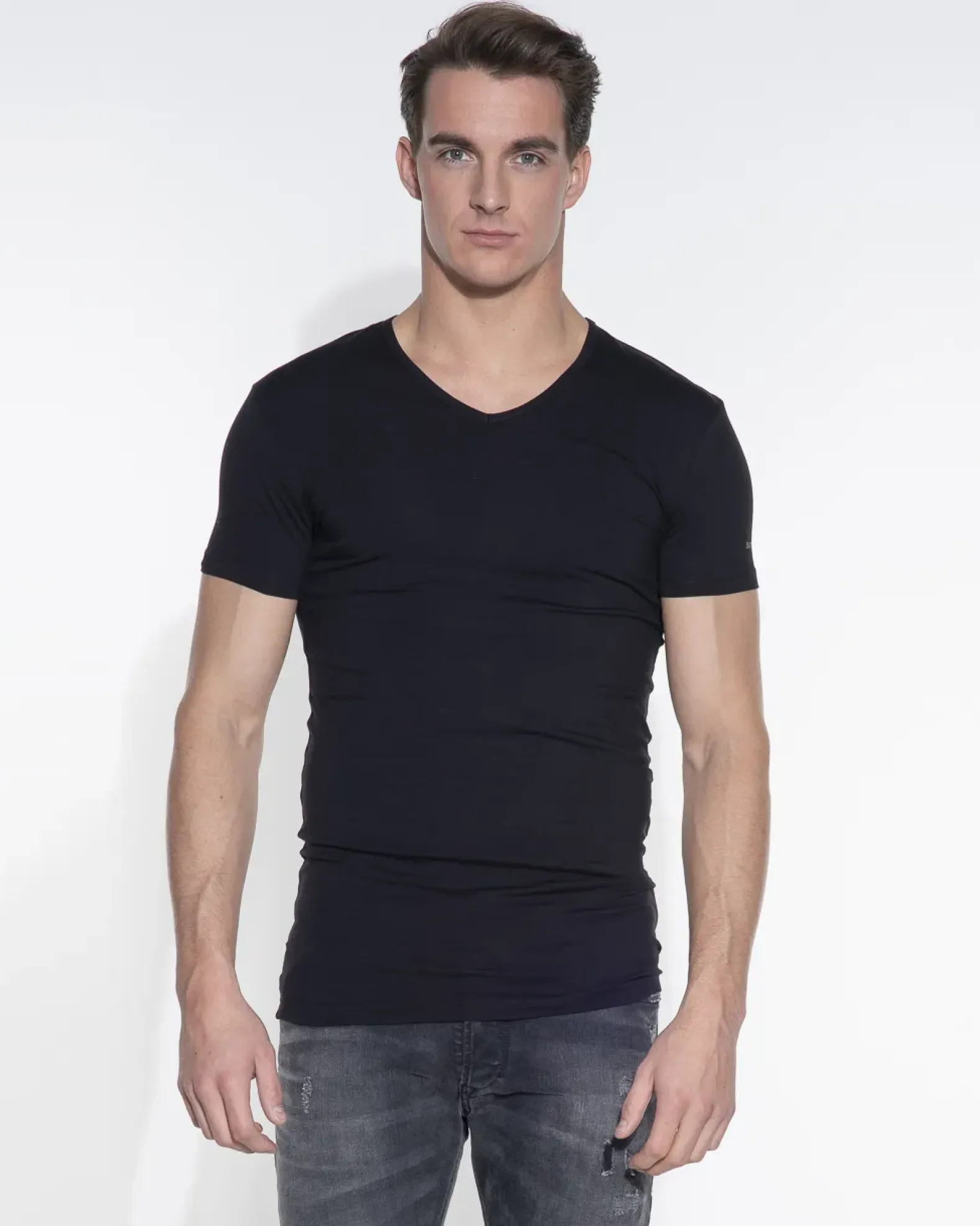 Slater ondershirts strecht V-hals 2-pack